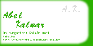abel kalmar business card