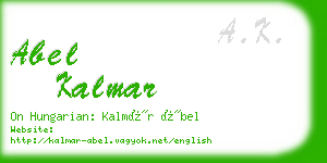abel kalmar business card